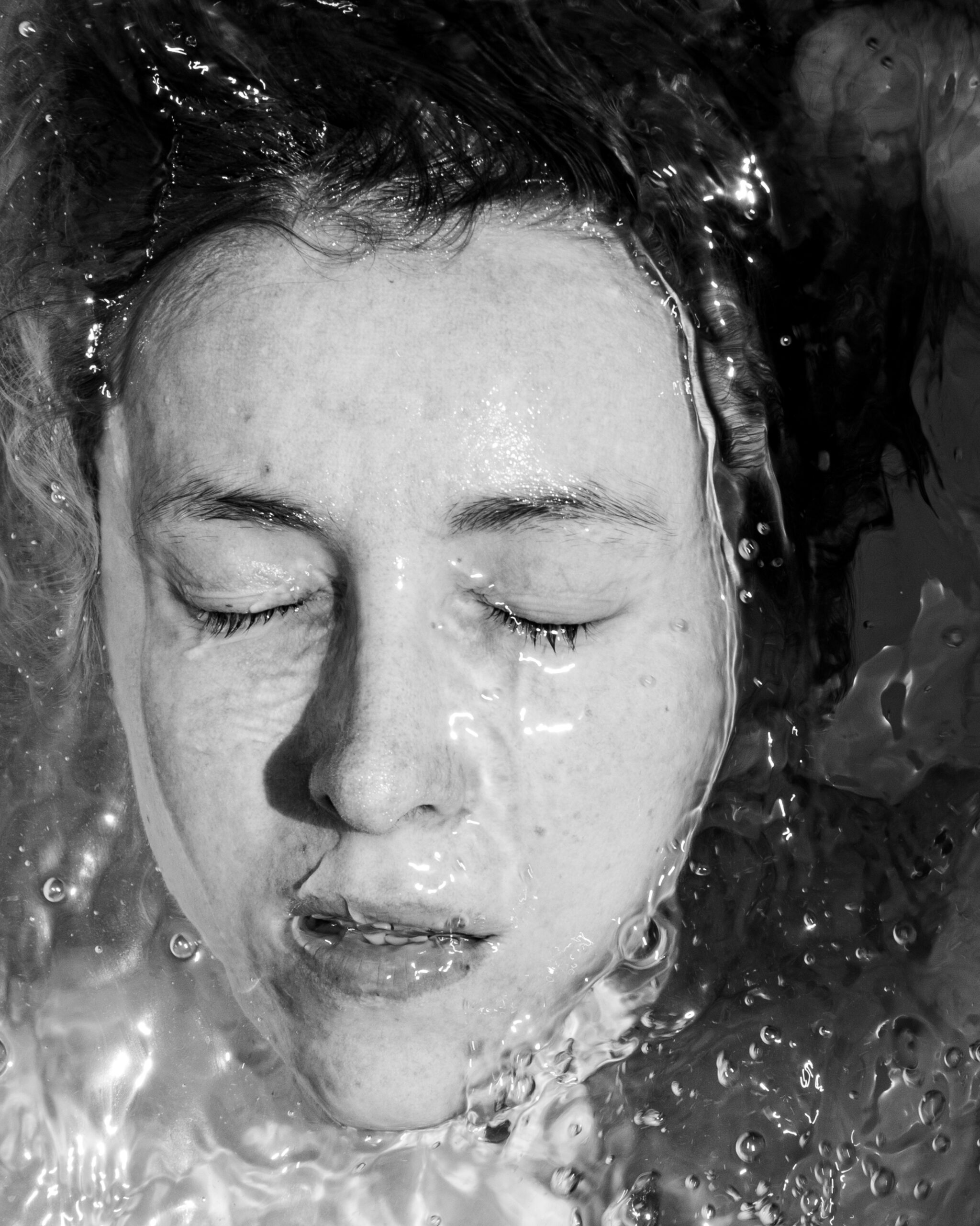 Black and white portrait photography